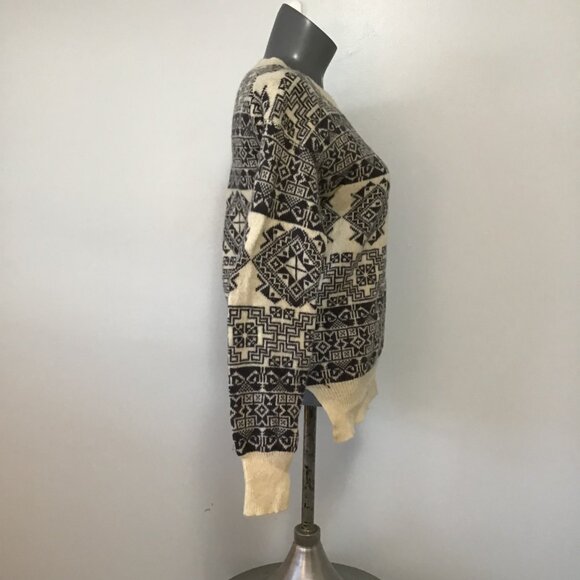 Roots Knit Wool Fair Isle Scoop Neck Sweater Size S - Picture 3 of 12